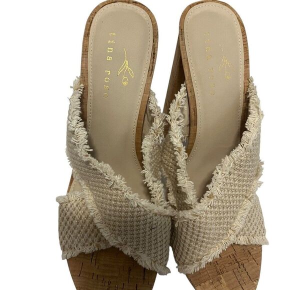 Tina Rosa Brand Wedge Heel Sandals 7.5 Good Condition Very Pretty - Picture 5 of 5